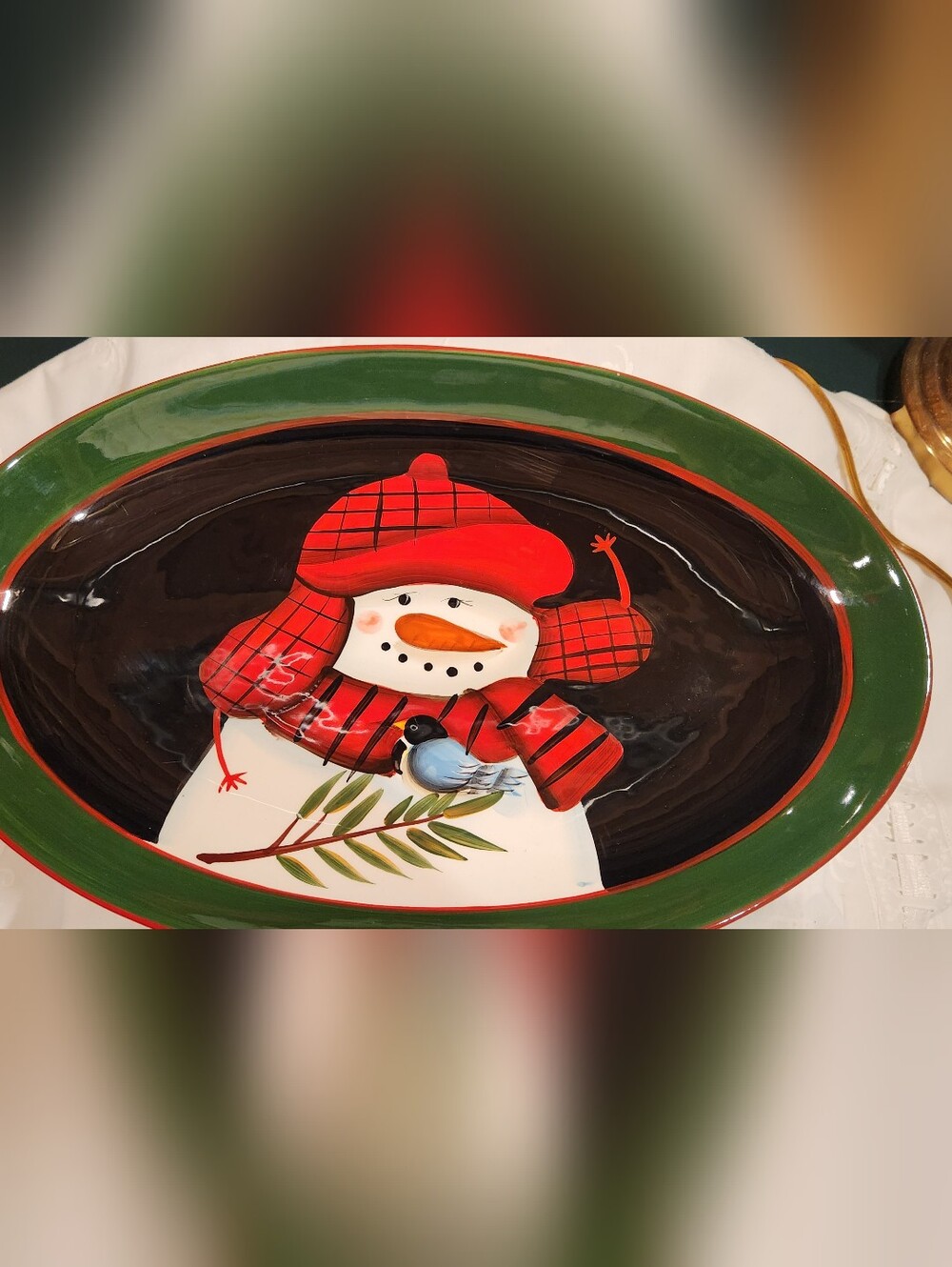 vintage Pfaltzgraff Camp Jingles ceramic oval platter.